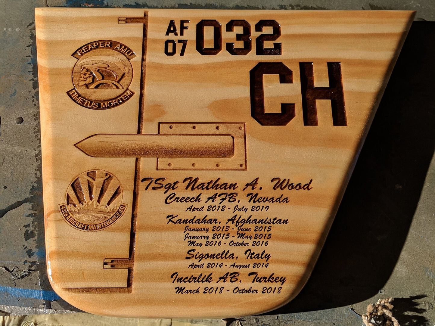 All Wood going away gift - MQ-9 Reaper - USAF Customizable